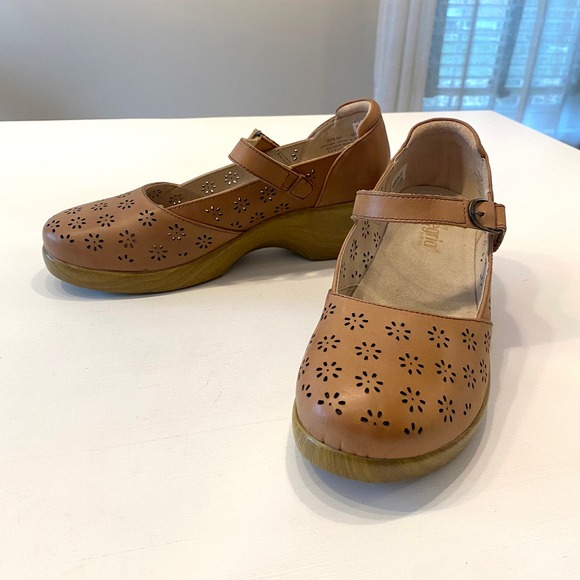 Alegria Women's Brown‎ Perforated Leather Rene Cognac Mary Jane Shoes US Size 10 - Picture 2 of 13